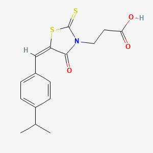 molecular formula C16H17NO3S2 B2808654 (E)-3-(5-(4-isopropylbenzylidene)-4-oxo-2-thioxothiazolidin-3-yl)propanoic acid CAS No. 1431637-27-2