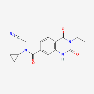 molecular formula C16H16N4O3 B2808670 N-(cyanomethyl)-N-cyclopropyl-3-ethyl-2,4-dioxo-1,2,3,4-tetrahydroquinazoline-7-carboxamide CAS No. 1252320-89-0