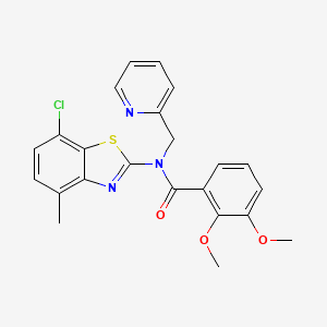 molecular formula C23H20ClN3O3S B2808674 盐酸N-(7-氯-4-甲基苯并[d]噻唑-2-基)-2,3-二甲氧基-N-(吡啶-2-基甲基)苯甲酰胺 CAS No. 941878-68-8