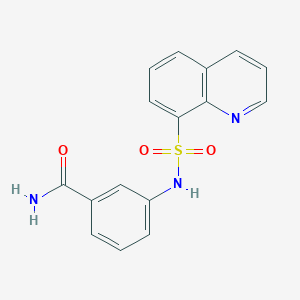 molecular formula C16H13N3O3S B280868 3-(Quinoline-8-sulfonamido)benzamide 