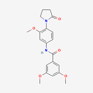 molecular formula C20H22N2O5 B2808682 3,5-dimethoxy-N-(3-methoxy-4-(2-oxopyrrolidin-1-yl)phenyl)benzamide CAS No. 941993-02-8