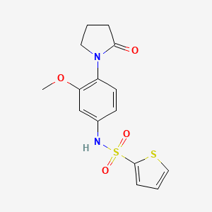 molecular formula C15H16N2O4S2 B2808694 N-(3-甲氧基-4-(2-氧代吡咯啉-1-基)苯基)噻吩-2-磺酰胺 CAS No. 942012-76-2