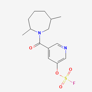 molecular formula C14H19FN2O4S B2808698 1-(5-Fluorosulfonyloxypyridine-3-carbonyl)-2,6-dimethylazepane CAS No. 2418662-97-0