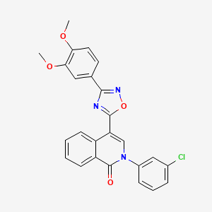 molecular formula C25H18ClN3O4 B2808710 2-(3-chlorophenyl)-4-[3-(3,4-dimethoxyphenyl)-1,2,4-oxadiazol-5-yl]isoquinolin-1(2H)-one CAS No. 1326821-81-1