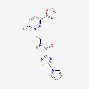 N-(2-(3-(furan-2-yl)-6-oxopyridazin-1(6H)-yl)ethyl)-2-(1H-pyrrol-1-yl)thiazole-4-carboxamide
