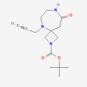 molecular formula C15H23N3O3 B2808712 Tert-butyl 9-oxo-5-(prop-2-yn-1-yl)-2,5,8-triazaspiro[3.6]decane-2-carboxylate CAS No. 2094844-03-6