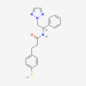 molecular formula C20H22N4OS B2808722 3-(4-(methylthio)phenyl)-N-(1-phenyl-2-(2H-1,2,3-triazol-2-yl)ethyl)propanamide CAS No. 2320537-55-9
