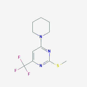 molecular formula C11H14F3N3S B2808731 2-(甲硫基)-4-哌啶基-6-(三氟甲基)嘧啶 CAS No. 339019-58-8