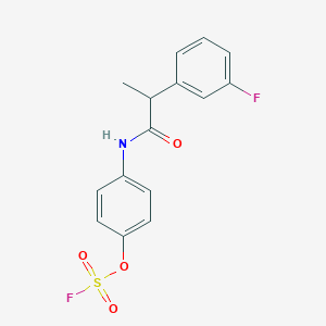 molecular formula C15H13F2NO4S B2808732 1-Fluoro-3-[1-(4-fluorosulfonyloxyanilino)-1-oxopropan-2-yl]benzene CAS No. 2411275-24-4