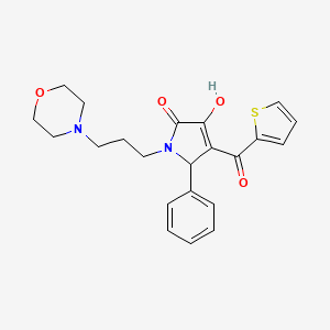 molecular formula C22H24N2O4S B2808735 3-hydroxy-1-(3-morpholinopropyl)-5-phenyl-4-(thiophene-2-carbonyl)-1H-pyrrol-2(5H)-one CAS No. 380901-29-1
