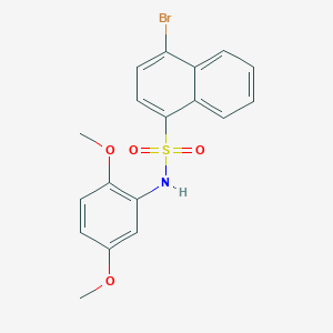 molecular formula C18H16BrNO4S B280874 4-bromo-N-(2,5-dimethoxyphenyl)-1-naphthalenesulfonamide 