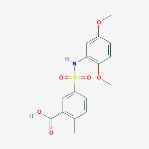 molecular formula C16H17NO6S B280875 5-[(2,5-Dimethoxyanilino)sulfonyl]-2-methylbenzoic acid 