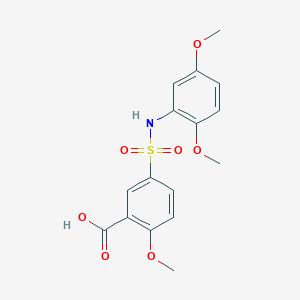 molecular formula C16H17NO7S B280876 5-[(2,5-Dimethoxyanilino)sulfonyl]-2-methoxybenzoic acid 