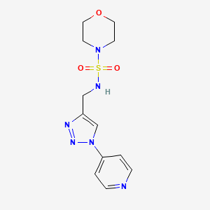 molecular formula C12H16N6O3S B2808761 N-((1-(吡啶-4-基)-1H-1,2,3-三唑-4-基)甲基)吗啉-4-磺酰胺 CAS No. 2034304-75-9