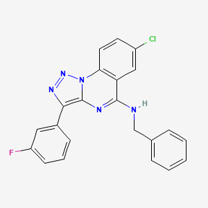 molecular formula C22H15ClFN5 B2808766 N-benzyl-7-chloro-3-(3-fluorophenyl)-[1,2,3]triazolo[1,5-a]quinazolin-5-amine CAS No. 892359-35-2