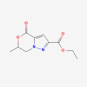molecular formula C10H12N2O4 B2808783 乙基 6-甲基-4-氧代-6,7-二氢-4H-嘧啶并[5,1-c][1,4]噁嗪-2-羧酸酯 CAS No. 1820649-45-3