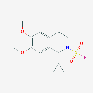 molecular formula C14H18FNO4S B2808821 1-Cyclopropyl-6,7-dimethoxy-3,4-dihydro-1H-isoquinoline-2-sulfonyl fluoride CAS No. 2411304-58-8