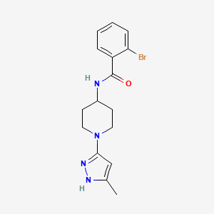 molecular formula C16H19BrN4O B2808825 2-bromo-N-(1-(5-methyl-1H-pyrazol-3-yl)piperidin-4-yl)benzamide CAS No. 1902931-52-5