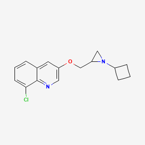 molecular formula C16H17ClN2O B2808828 8-Chloro-3-[(1-cyclobutylaziridin-2-yl)methoxy]quinoline CAS No. 2411312-85-9