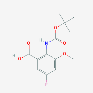 molecular formula C13H16FNO5 B2808837 5-Fluoro-3-methoxy-2-[(2-methylpropan-2-yl)oxycarbonylamino]benzoic acid CAS No. 2248417-38-9
