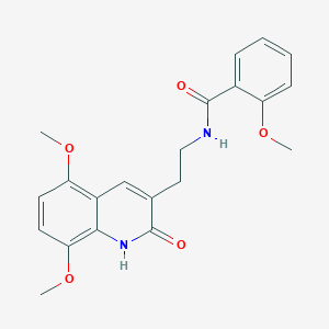 molecular formula C21H22N2O5 B2808845 N-[2-(5,8-二甲氧-2-氧代-1H-喹啉-3-基)乙基]-2-甲氧基苯甲酰胺 CAS No. 851403-76-4