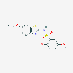 molecular formula C17H18N2O5S2 B280886 N-(6-ethoxy-1,3-benzothiazol-2-yl)-2,5-dimethoxybenzenesulfonamide 