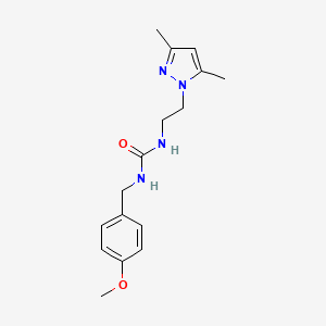 molecular formula C16H22N4O2 B2808860 1-(2-(3,5-dimethyl-1H-pyrazol-1-yl)ethyl)-3-(4-methoxybenzyl)urea CAS No. 1234881-38-9