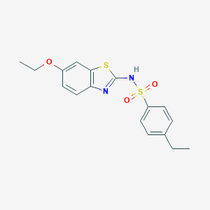 molecular formula C17H18N2O3S2 B280887 N-(6-ethoxy-1,3-benzothiazol-2-yl)-4-ethylbenzenesulfonamide 