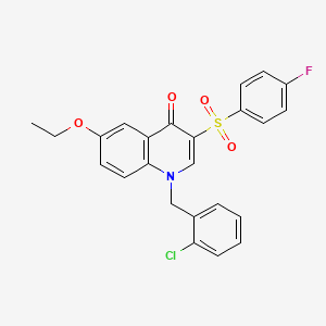 molecular formula C24H19ClFNO4S B2808871 1-[(2-chlorophenyl)methyl]-6-ethoxy-3-(4-fluorobenzenesulfonyl)-1,4-dihydroquinolin-4-one CAS No. 866810-06-2