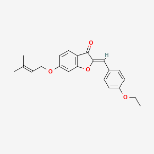 molecular formula C22H22O4 B2808875 (Z)-2-(4-ethoxybenzylidene)-6-((3-methylbut-2-en-1-yl)oxy)benzofuran-3(2H)-one CAS No. 623121-85-7