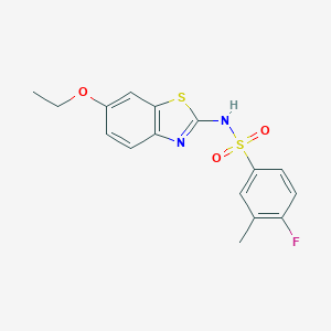 N-(6-ethoxy-1,3-benzothiazol-2-yl)-4-fluoro-3-methylbenzenesulfonamide