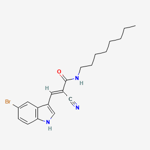 molecular formula C20H24BrN3O B2808880 (E)-3-(5-bromo-1H-indol-3-yl)-2-cyano-N-octylprop-2-enamide CAS No. 454437-63-9