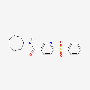 N-cycloheptyl-6-(phenylsulfonyl)nicotinamide