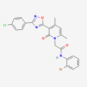 molecular formula C23H18BrClN4O3 B2808894 N-(2-bromophenyl)-2-(3-(3-(4-chlorophenyl)-1,2,4-oxadiazol-5-yl)-4,6-dimethyl-2-oxopyridin-1(2H)-yl)acetamide CAS No. 1260729-13-2