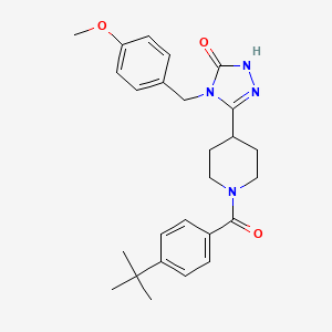 molecular formula C26H32N4O3 B2808898 5-[1-(4-叔丁基苯甲酰)哌啶-4-基]-4-(4-甲氧基苄基)-2,4-二氢-3H-1,2,4-三唑-3-酮 CAS No. 1775380-27-2