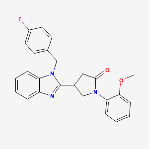 molecular formula C25H22FN3O2 B2808916 4-[1-[(4-Fluorophenyl)methyl]benzimidazol-2-yl]-1-(2-methoxyphenyl)pyrrolidin-2-one CAS No. 850735-99-8