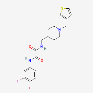 molecular formula C19H21F2N3O2S B2808918 N1-(3,4-二氟苯基)-N2-((1-(噻吩-3-基甲基)哌啶-4-基)甲基)草酰胺 CAS No. 1234932-17-2