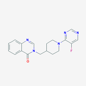 molecular formula C18H18FN5O B2808922 3-[[1-(5-Fluoropyrimidin-4-yl)piperidin-4-yl]methyl]quinazolin-4-one CAS No. 2380173-87-3