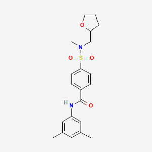 molecular formula C21H26N2O4S B2808933 N-(3,5-二甲基苯基)-4-(N-甲基-N-((四氢呋喃-2-基)甲基)磺酰基)苯甲酰胺 CAS No. 892840-84-5
