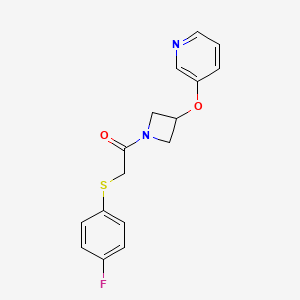 molecular formula C16H15FN2O2S B2808934 2-((4-Fluorophenyl)thio)-1-(3-(pyridin-3-yloxy)azetidin-1-yl)ethanone CAS No. 1904167-65-2