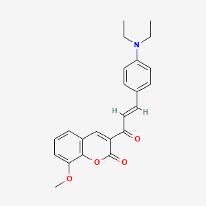 molecular formula C23H23NO4 B2808940 (E)-3-(3-(4-(二乙基氨基)苯基)丙烯酰基)-8-甲氧基-2H-香豆素-2-酮 CAS No. 690214-76-7