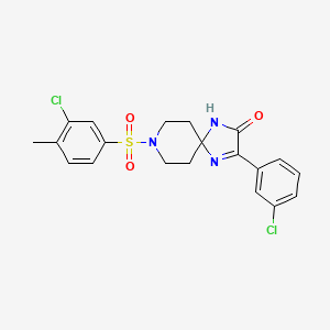 molecular formula C20H19Cl2N3O3S B2808942 8-((3-氯-4-甲基苯基)磺酰基)-3-(3-氯苯基)-1,4,8-三唑螺[4.5]癸-3-烯-2-酮 CAS No. 1358077-17-4
