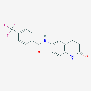 molecular formula C18H15F3N2O2 B2808953 N-(1-甲基-2-氧代-1,2,3,4-四氢喹啉-6-基)-4-(三氟甲基)苯甲酰胺 CAS No. 922130-44-7