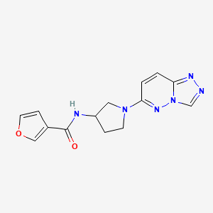 molecular formula C14H14N6O2 B2808956 N-(1-([1,2,4]triazolo[4,3-b]pyridazin-6-yl)pyrrolidin-3-yl)furan-3-carboxamide CAS No. 2034588-56-0