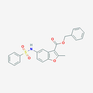 molecular formula C23H19NO5S B280896 Benzyl 2-methyl-5-[(phenylsulfonyl)amino]-1-benzofuran-3-carboxylate 