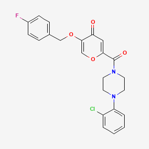 2-(4-(2-chlorophenyl)piperazine-1-carbonyl)-5-((4-fluorobenzyl)oxy)-4H-pyran-4-one
