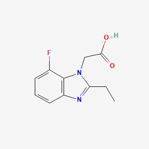 molecular formula C11H11FN2O2 B2808968 2-(2-Ethyl-7-fluoro-1H-1,3-benzodiazol-1-yl)acetic acid CAS No. 1707377-01-2