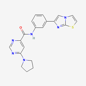 N-(3-(imidazo[2,1-b]thiazol-6-yl)phenyl)-6-(pyrrolidin-1-yl)pyrimidine-4-carboxamide