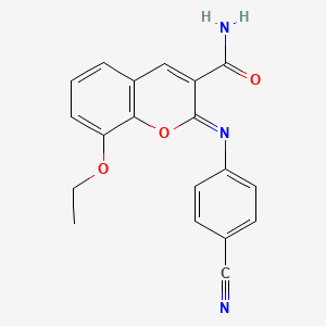 (2Z)-2-[(4-cyanophenyl)imino]-8-ethoxy-2H-chromene-3-carboxamide