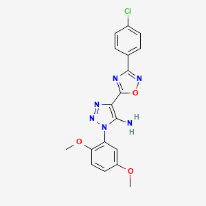 molecular formula C18H15ClN6O3 B2808985 5-[3-(4-氯苯基)-1,2,4-噁二唑-5-基]-3-(2,5-二甲氧基苯基)三唑-4-胺 CAS No. 892777-63-8
